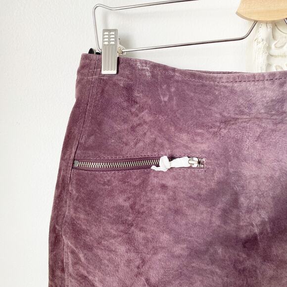 Blank NYC 100% Leather Suede Zipper Mini Skirt - Picture 3 of 8